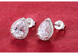 Pear zircon Silver set: Ring and Earrings
