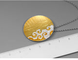 Peace Cloud Round Pendant  Necklace