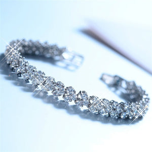 Heart Silver and Zircon Bracelet