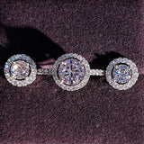 Twin Hollow Engagement Set: Ring and Earrings
