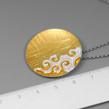 Peace Cloud Round Pendant  Necklace