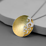 Peace Cloud Round Pendant  Necklace
